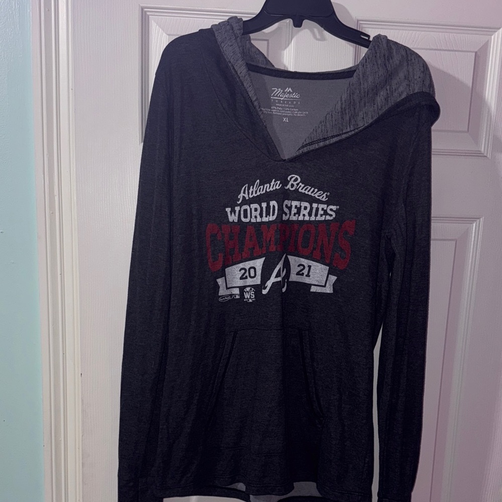 Majestic Black Atlanta Braves World Series Champions Hoodie